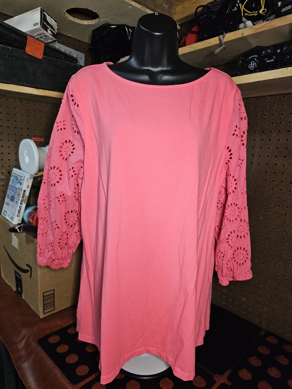Belle by Kim Gravel Coral Blouse Size 1X